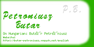 petroniusz butar business card